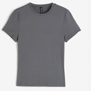 H&M fitted grey baby tee crop top